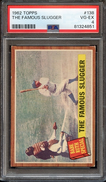 1962 TOPPS 138 THE FAMOUS SLUGGER PSA VG-EX 4