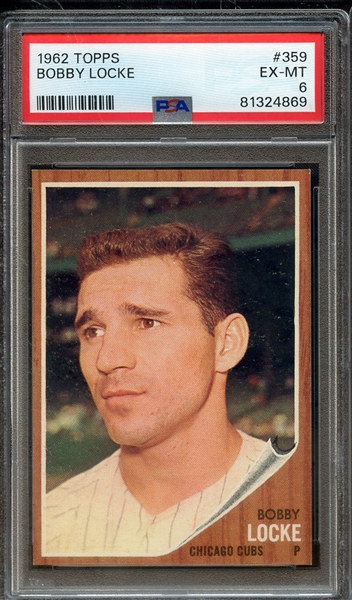 1962 TOPPS 359 BOBBY LOCKE PSA EX-MT 6