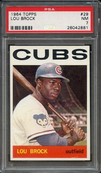 1964 TOPPS 29 LOU BROCK PSA NM 7