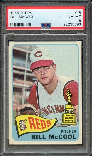 1965 TOPPS 18 BILL McCOOL PSA NM-MT 8