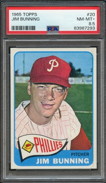 1965 TOPPS 20 JIM BUNNING PSA NM-MT+ 8.5