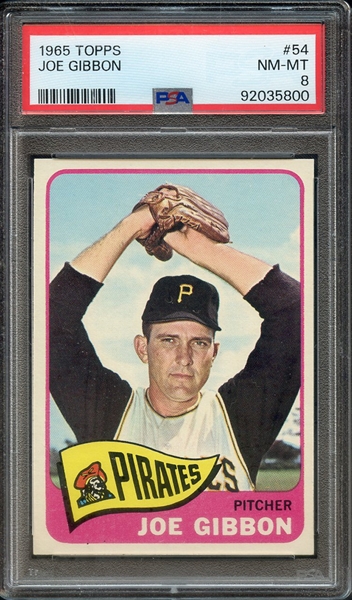 1965 TOPPS 54 JOE GIBBON PSA NM-MT 8