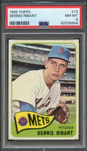 1965 TOPPS 73 DENNIS RIBANT PSA NM-MT 8