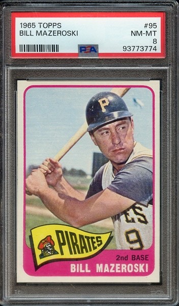 1965 TOPPS 95 BILL MAZEROSKI PSA NM-MT 8