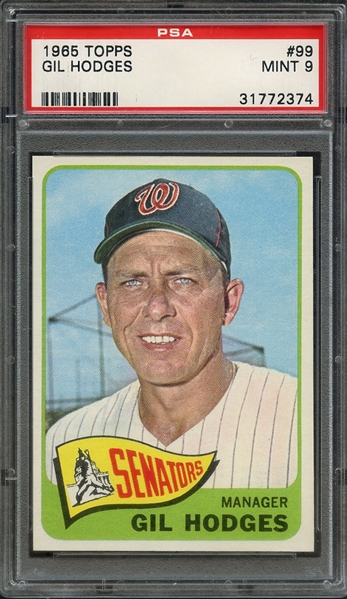 1965 TOPPS 99 GIL HODGES PSA MINT 9