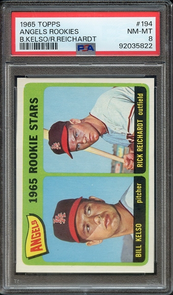 1965 TOPPS 194 ANGELS ROOKIES B.KELSO/R.REICHARDT PSA NM-MT 8