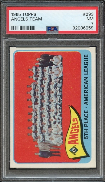 1965 TOPPS 293 ANGELS TEAM PSA NM 7