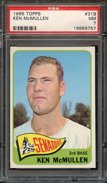 1965 TOPPS 319 KEN McMULLEN PSA NM 7