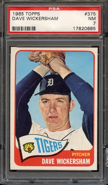 1965 TOPPS 375 DAVE WICKERSHAM PSA NM 7