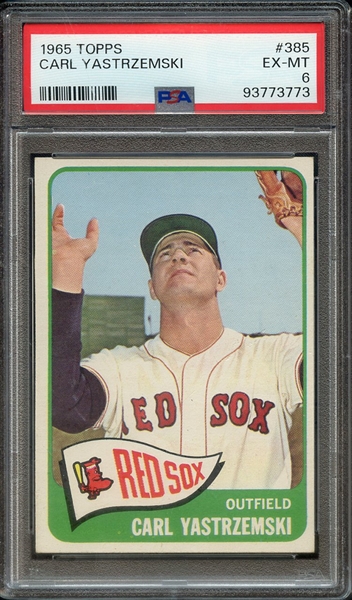 1965 TOPPS 385 CARL YASTRZEMSKI PSA EX-MT 6