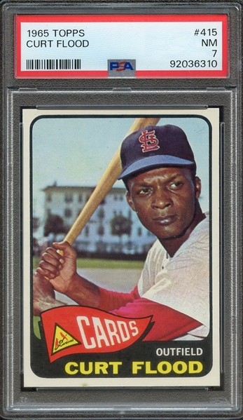 1965 TOPPS 415 CURT FLOOD PSA NM 7