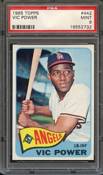 1965 TOPPS 442 VIC POWER PSA MINT 9