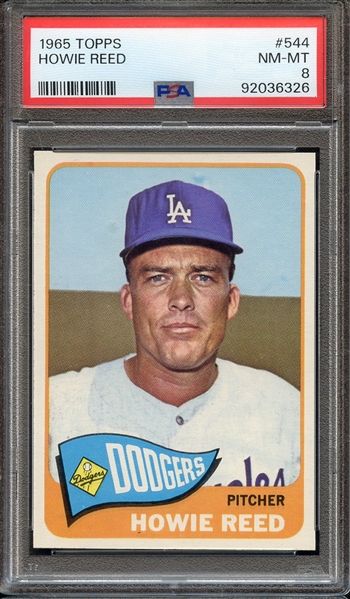 1965 TOPPS 544 HOWIE REED PSA NM-MT 8