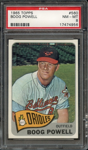 1965 TOPPS 560 BOOG POWELL PSA NM-MT 8