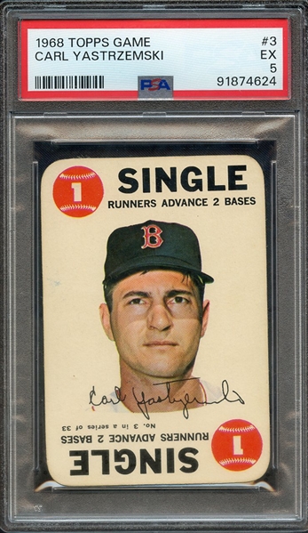 1968 TOPPS GAME 3 CARL YASTRZEMSKI PSA EX 5