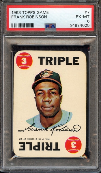 1968 TOPPS GAME 7 FRANK ROBINSON PSA EX-MT 6