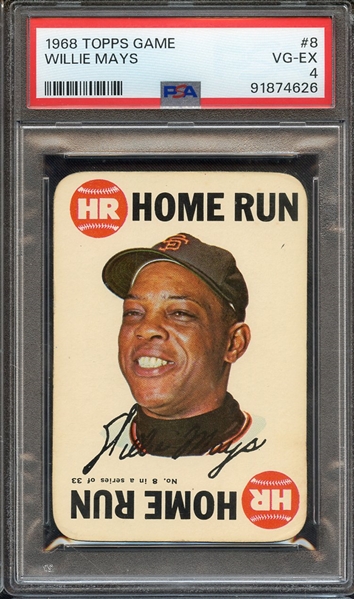 1968 TOPPS GAME 8 WILLIE MAYS PSA VG-EX 4