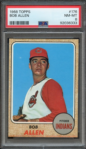 1968 TOPPS 176 BOB ALLEN PSA NM-MT 8