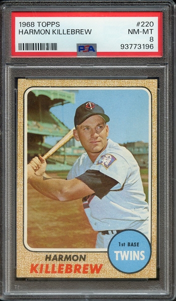 1968 TOPPS 220 HARMON KILLEBREW PSA NM-MT 8