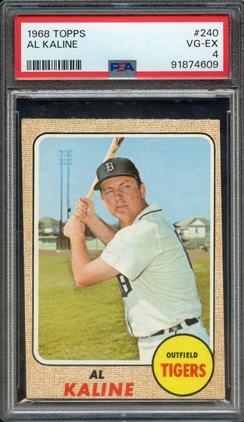 1968 TOPPS 240 AL KALINE PSA VG-EX 4