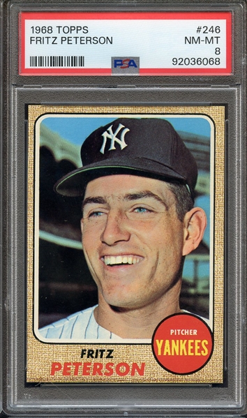 1968 TOPPS 246 FRITZ PETERSON PSA NM-MT 8