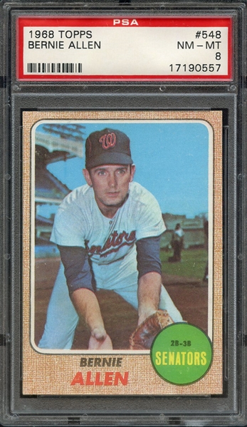 1968 TOPPS 548 BERNIE ALLEN PSA NM-MT 8