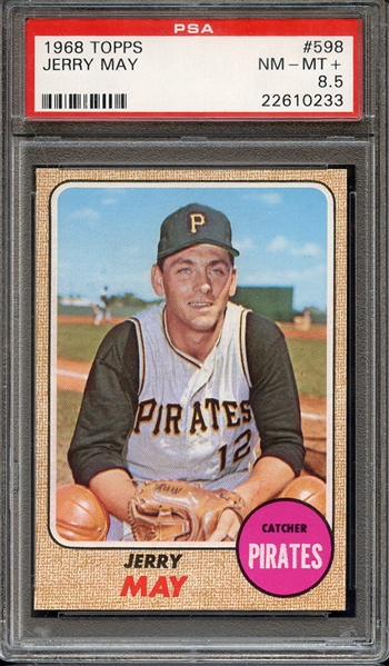 1968 TOPPS 598 JERRY MAY PSA NM-MT+ 8.5