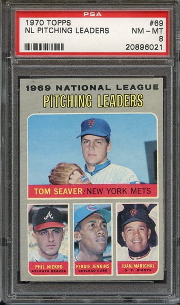 1970 TOPPS 69 NL PITCHING LEADERS PSA NM-MT 8