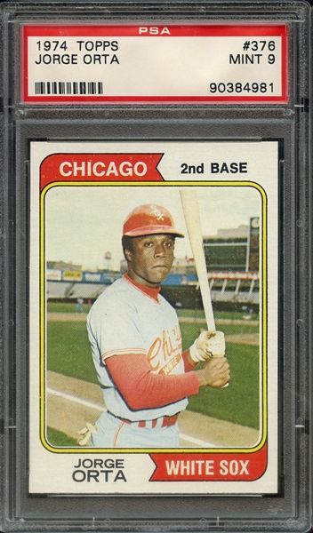 1974 TOPPS 376 JORGE ORTA PSA MINT 9