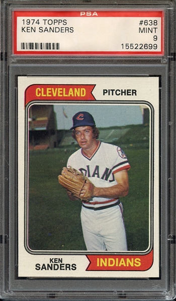 1974 TOPPS 638 KEN SANDERS PSA MINT 9