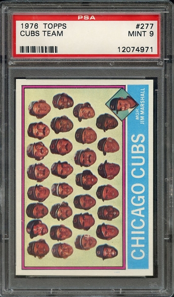 1976 TOPPS 277 CUBS TEAM PSA MINT 9