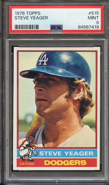 1976 TOPPS 515 STEVE YEAGER PSA MINT 9