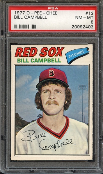 1977 O-PEE-CHEE 12 BILL CAMPBELL PSA NM-MT 8