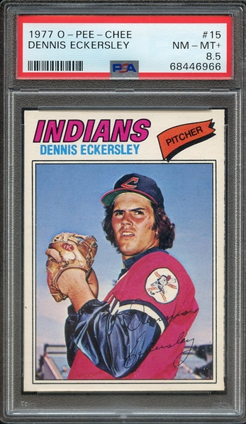 1977 O-PEE-CHEE 15 DENNIS ECKERSLEY PSA NM-MT+ 8.5