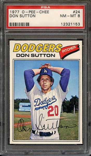 1977 O-PEE-CHEE 24 DON SUTTON PSA NM-MT 8