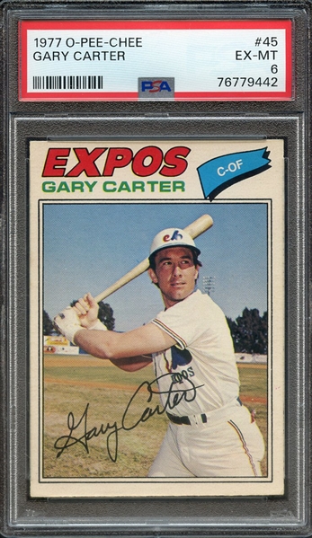 1977 O-PEE-CHEE 45 GARY CARTER PSA EX-MT 6