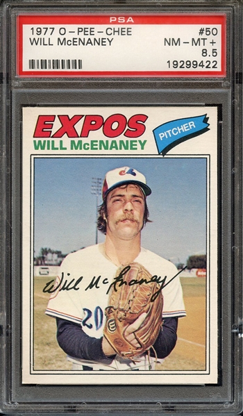 1977 O-PEE-CHEE 50 WILL McENANEY PSA NM-MT+ 8.5