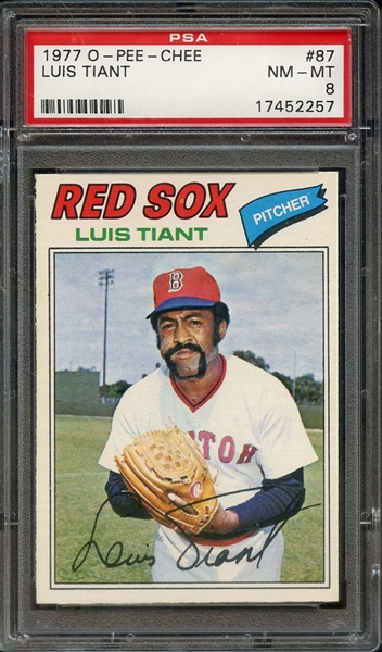 1977 O-PEE-CHEE 87 LUIS TIANT PSA NM-MT 8