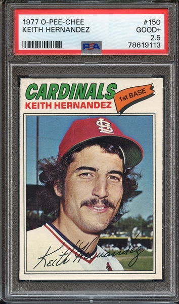 1977 O-PEE-CHEE 150 KEITH HERNANDEZ PSA GOOD+ 2.5