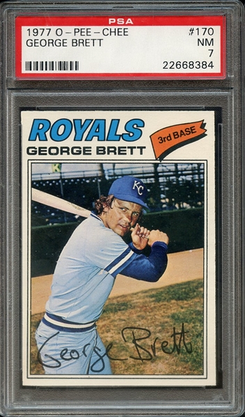 1977 O-PEE-CHEE 170 GEORGE BRETT PSA NM 7