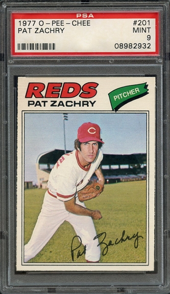 1977 O-PEE-CHEE 201 PAT ZACHRY PSA MINT 9