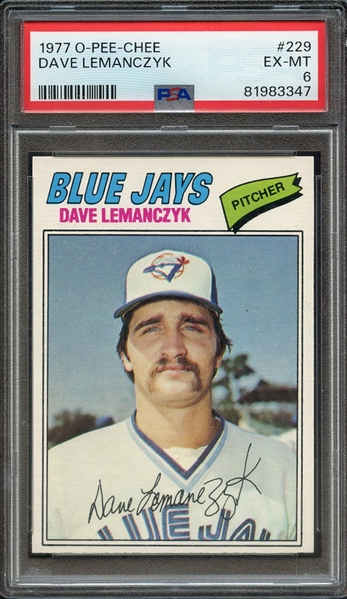 1977 O-PEE-CHEE 229 DAVE LEMANCZYK PSA EX-MT 6