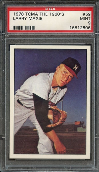 1978 TCMA THE 1960'S 59 LARRY MAXIE PSA MINT 9