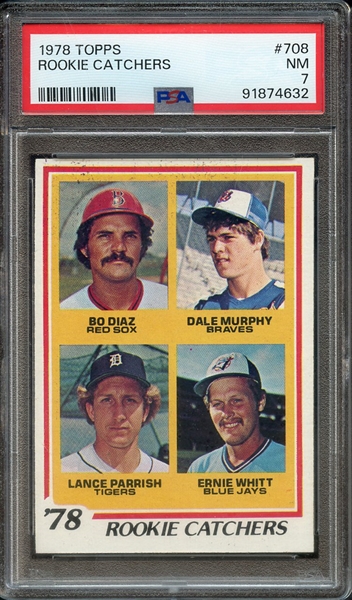 1978 TOPPS 708 ROOKIE CATCHERS PSA NM 7