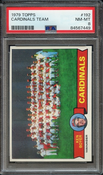 1979 TOPPS 192 CARDINALS TEAM PSA NM-MT 8