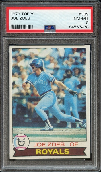 1979 TOPPS 389 JOE ZDEB PSA NM-MT 8