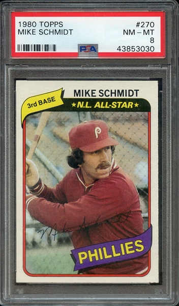 1980 TOPPS 270 MIKE SCHMIDT PSA NM-MT 8