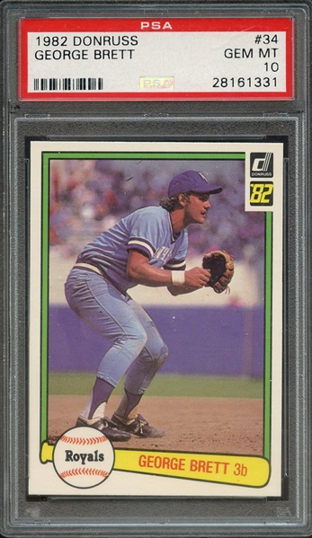 1982 DONRUSS 34 GEORGE BRETT PSA GEM MT 10