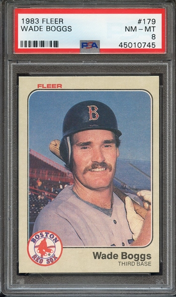 1983 FLEER 179 WADE BOGGS PSA NM-MT 8