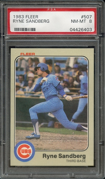 1983 FLEER 507 RYNE SANDBERG PSA NM-MT 8